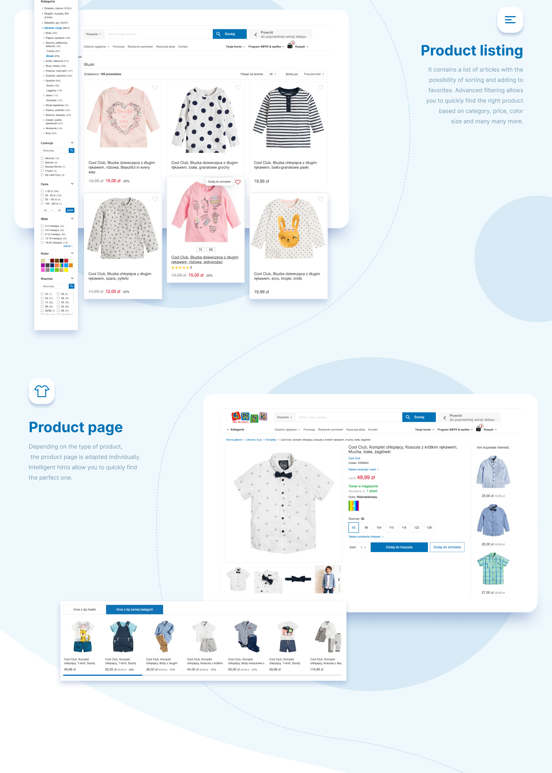Smyk &ndash; product listing with advanced filtering and the product page