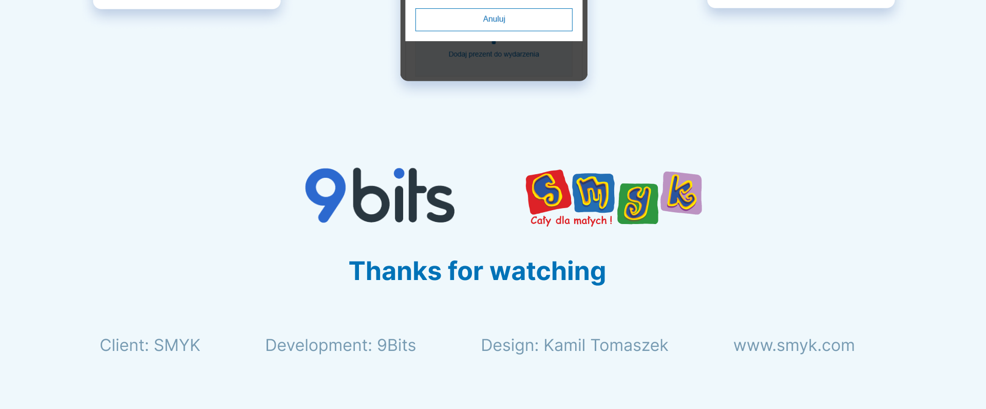 Smyk &ndash; closing &ndash; client SMYK, development 9bits, design Kamil Tomaszek